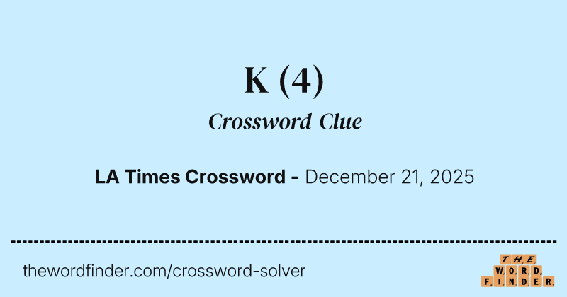 K crossword clue image