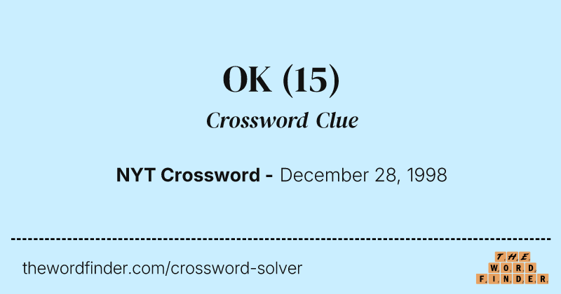 OK crossword clue image