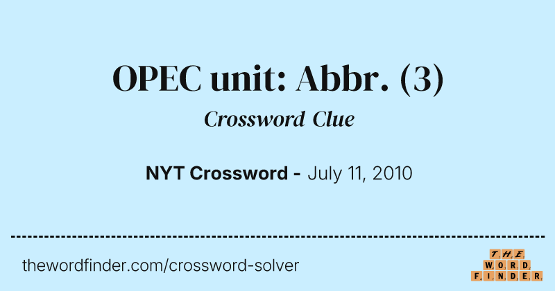 OPEC unit: Abbr. crossword clue image