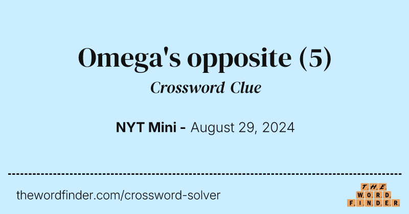 Omega's opposite crossword clue image