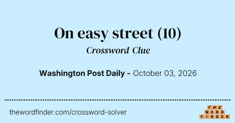On easy street crossword clue image