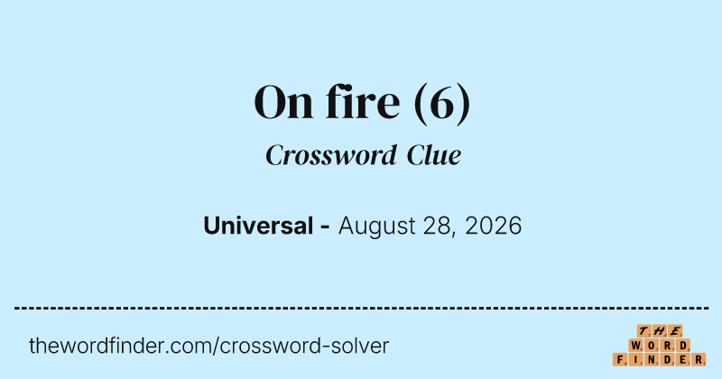 On fire crossword clue image