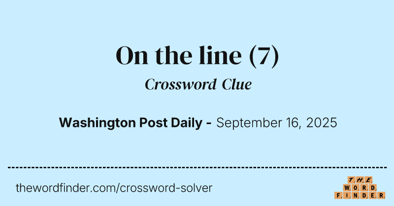 On the line crossword clue image