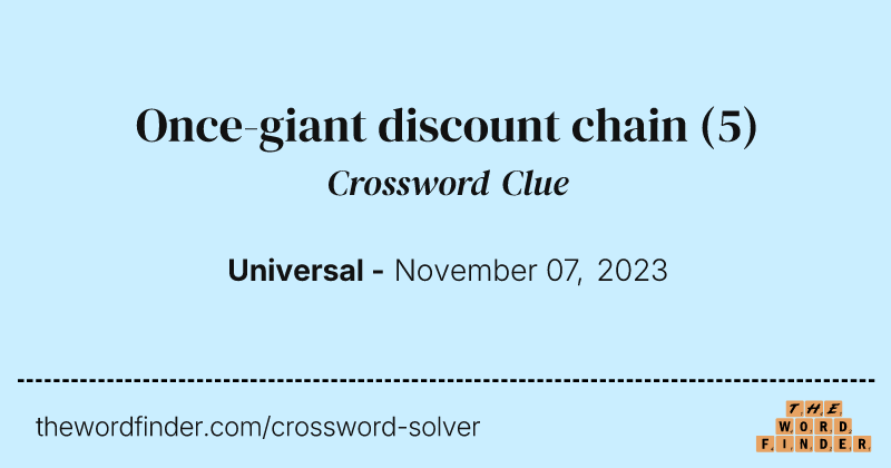 Once-giant discount chain crossword clue image