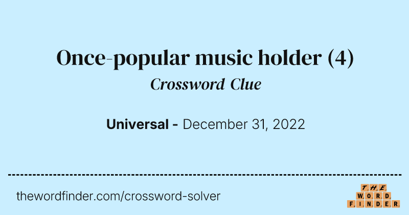 Once-popular music holder crossword clue image