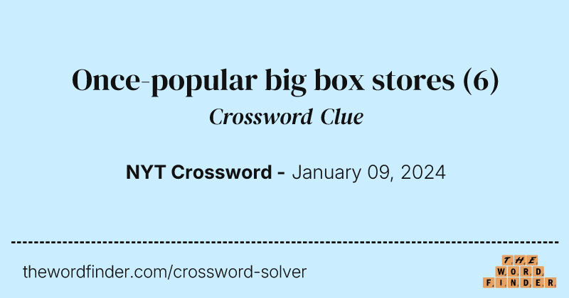 Once-popular big box stores crossword clue image
