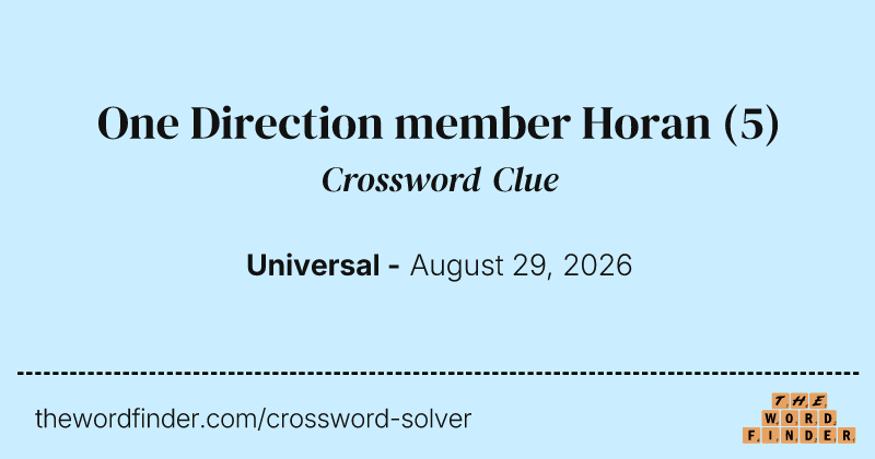 One Direction member Horan crossword clue image