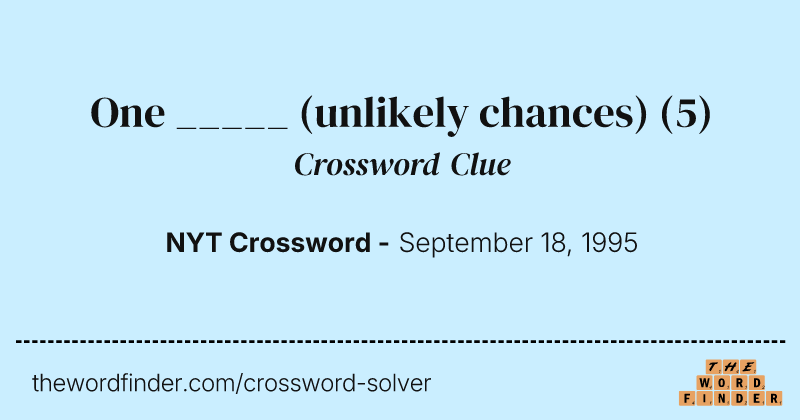 One _____ (unlikely chances) crossword clue image