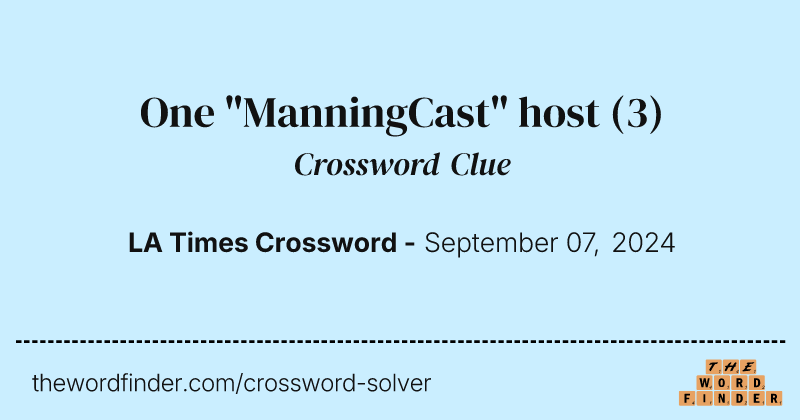 One "ManningCast" host crossword clue image