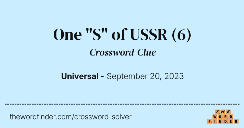 One "S" of USSR crossword clue image