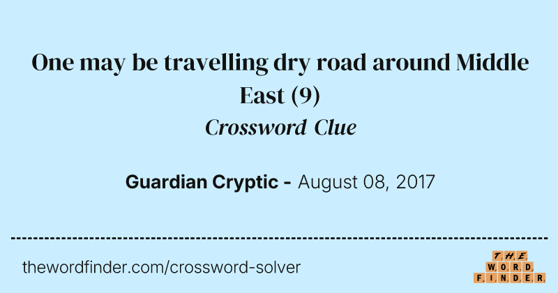 One may be travelling dry road around Middle East crossword clue image