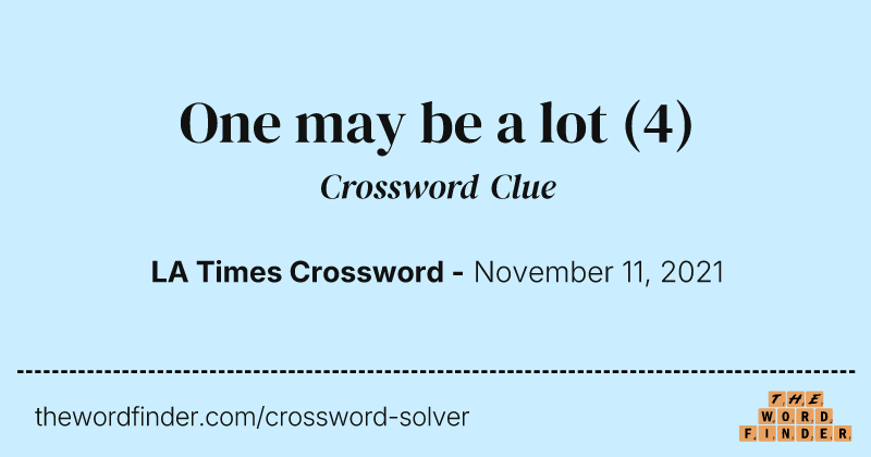 One may be a lot crossword clue image
