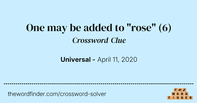 One may be added to "rose" crossword clue image