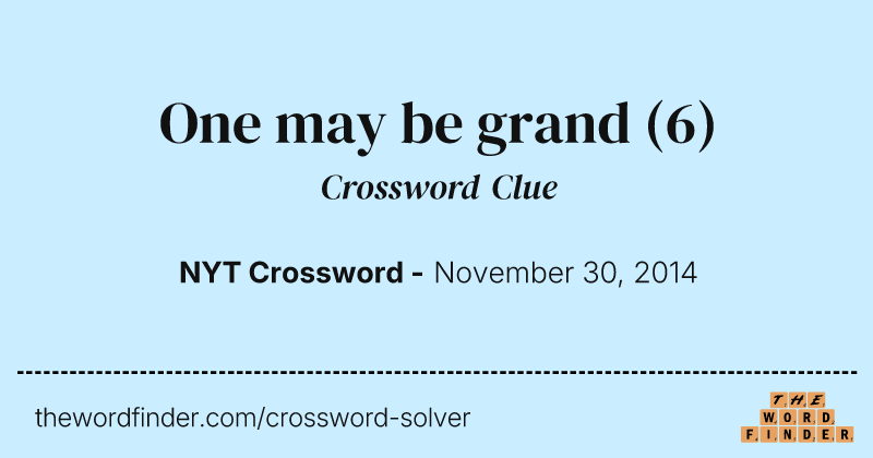 One may be grand crossword clue image