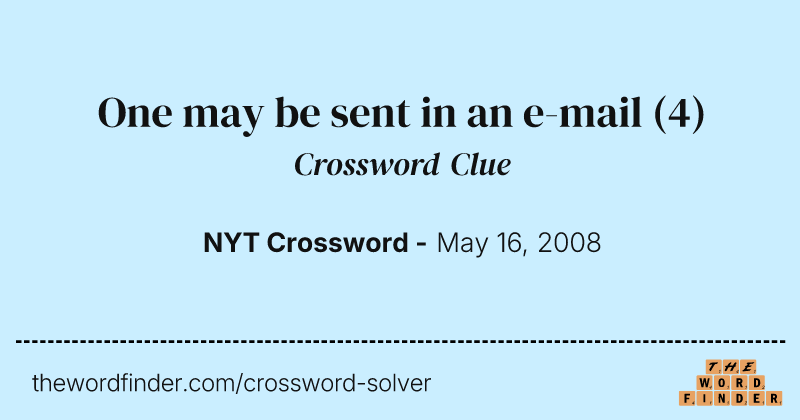 One may be sent in an e-mail crossword clue image
