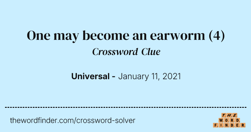 One may become an earworm crossword clue image