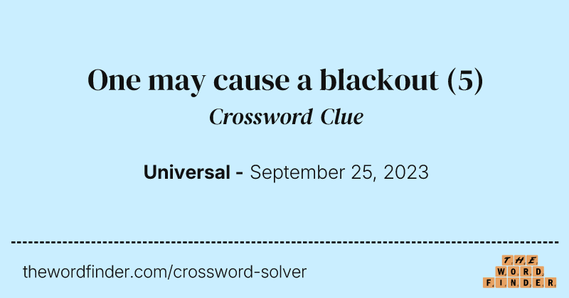 One may cause a blackout crossword clue image