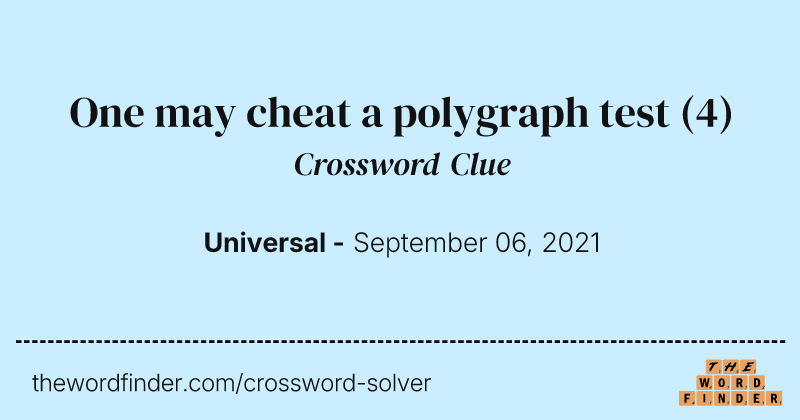 One may cheat a polygraph test crossword clue image