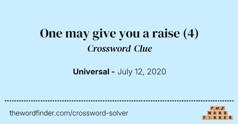One may give you a raise crossword clue image