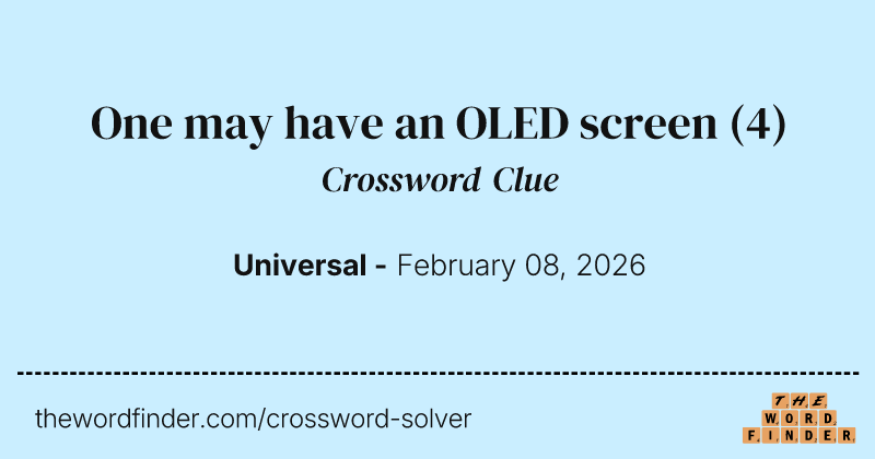 One may have an OLED screen crossword clue image