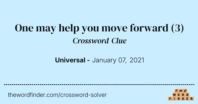 One may help you move forward crossword clue image