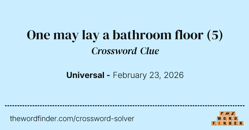 One may lay a bathroom floor crossword clue image