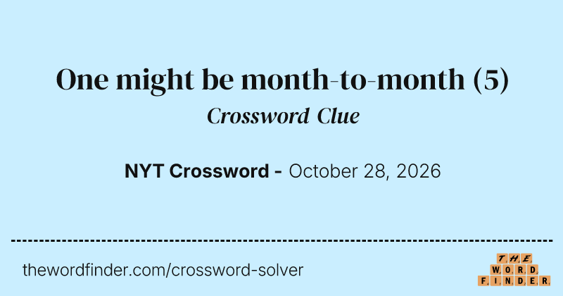 One might be month-to-month crossword clue image