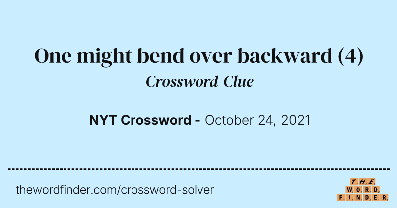 One might bend over backward crossword clue image