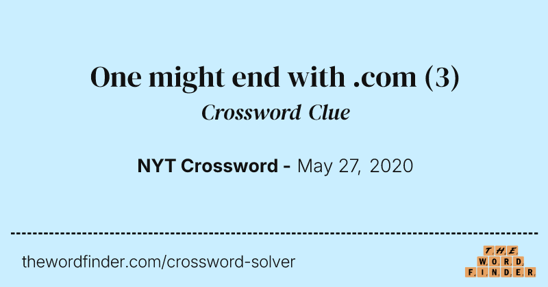 One might end with .com crossword clue image