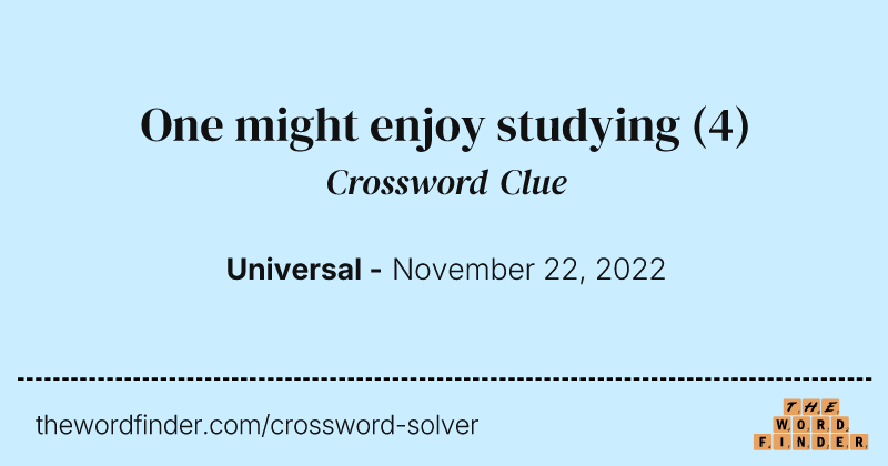 One might enjoy studying crossword clue image