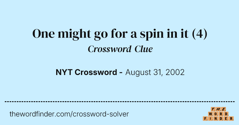 One might go for a spin in it crossword clue image