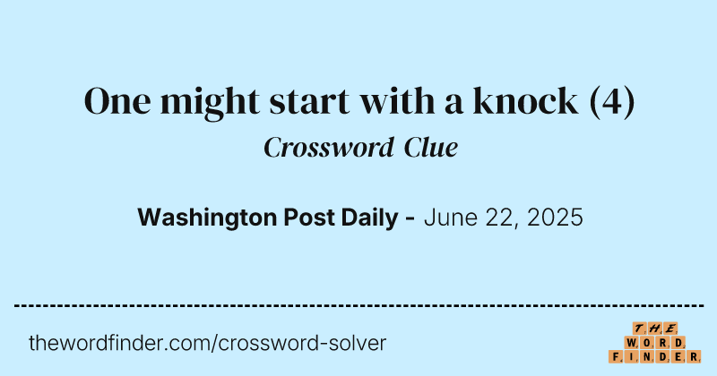 One might start with a knock crossword clue image