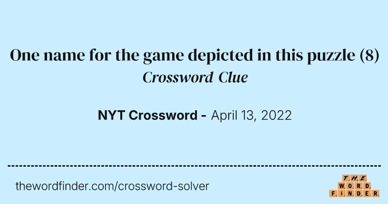 One name for the game depicted in this puzzle crossword clue image