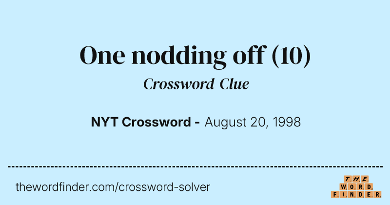 One nodding off crossword clue image