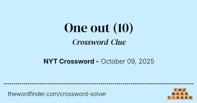 One out crossword clue image