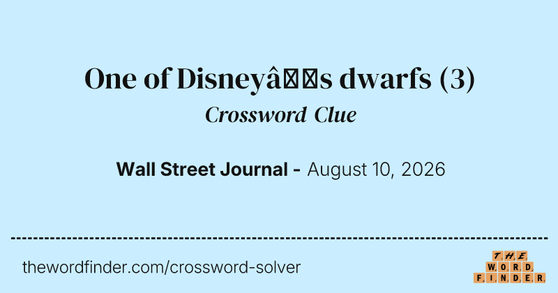 One of Disney’s dwarfs crossword clue image