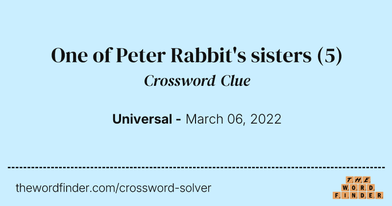 One of Peter Rabbit's sisters crossword clue image