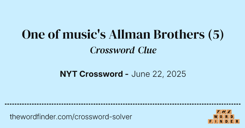 One of music's Allman Brothers crossword clue image