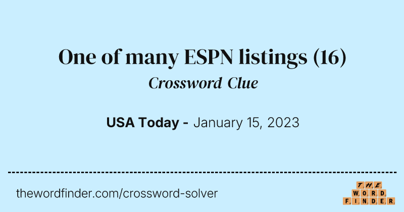 One of many ESPN listings crossword clue image