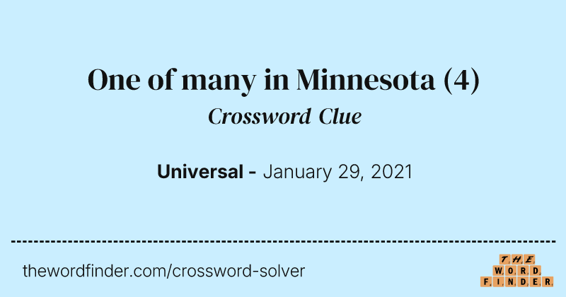 One of many in Minnesota crossword clue image