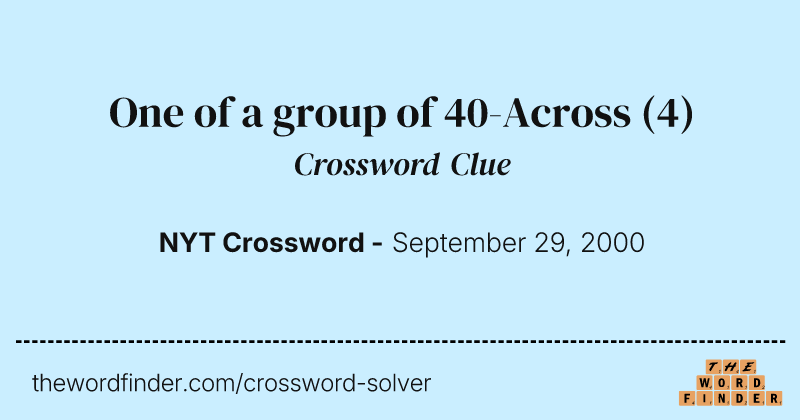 One of a group of 40-Across crossword clue image