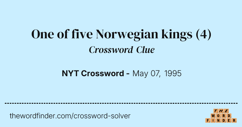 One of five Norwegian kings crossword clue image