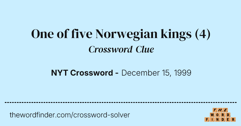 One of five Norwegian kings crossword clue image