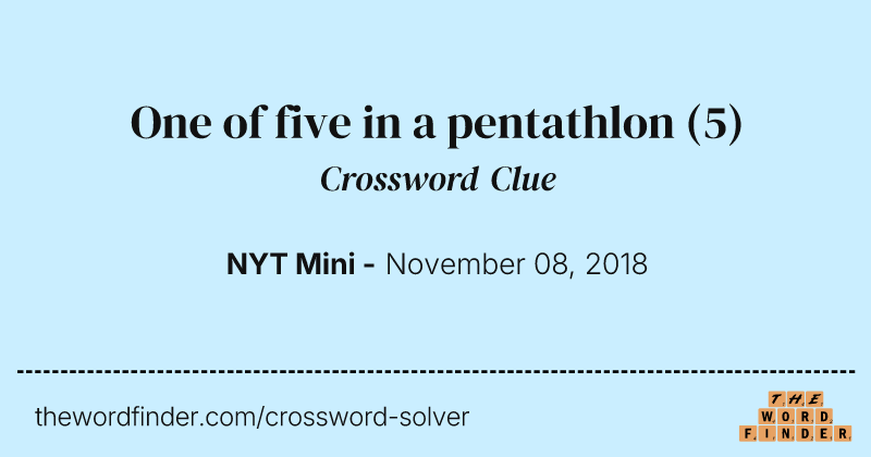 One of five in a pentathlon crossword clue image