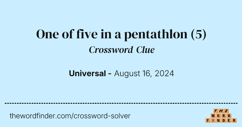 One of five in a pentathlon crossword clue image