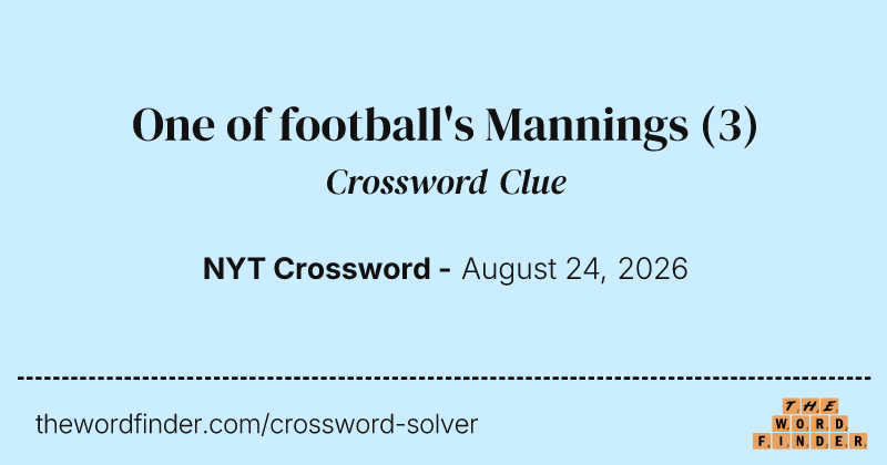 One of football's Mannings crossword clue image