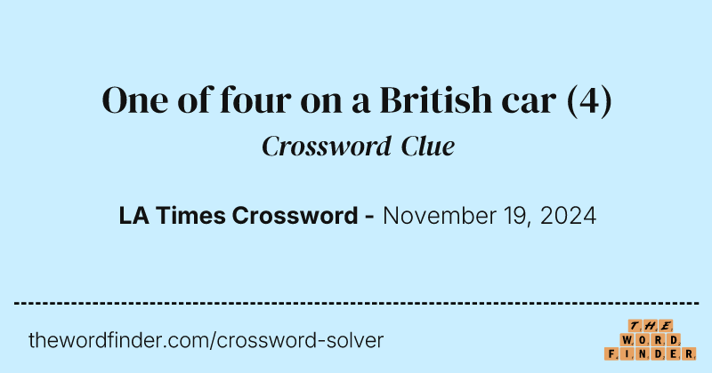 One of four on a British car crossword clue image