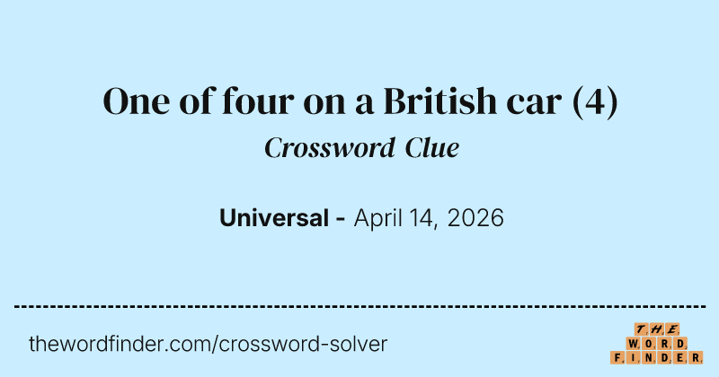 One of four on a British car crossword clue image