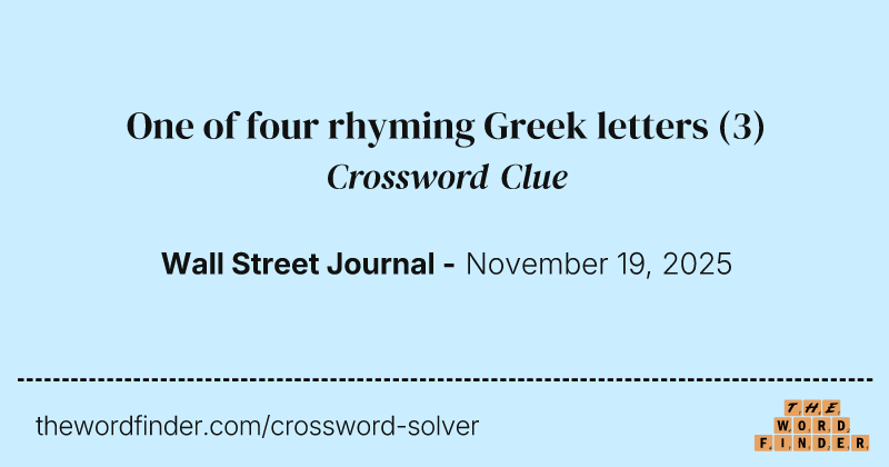 One of four rhyming Greek letters crossword clue image