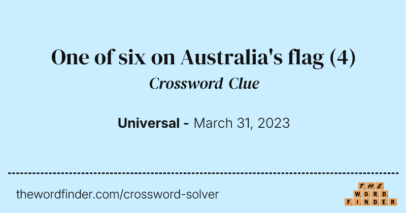 One of six on Australia's flag crossword clue image